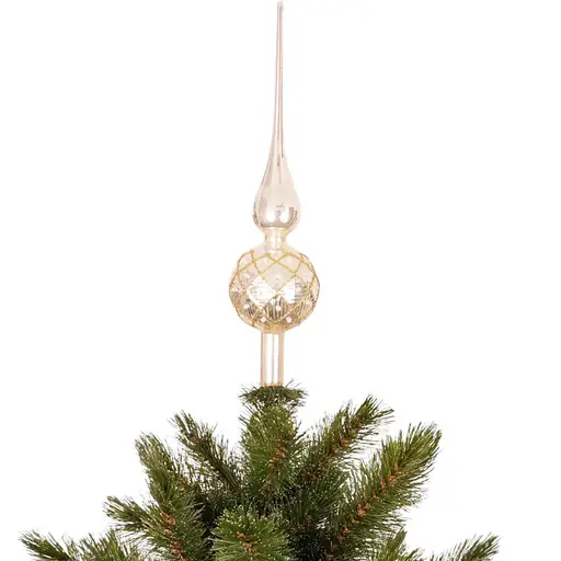 Ялинкова верхівка Mica Decorations скляна 31 см золотиста глянцева (1179380) - фото 2