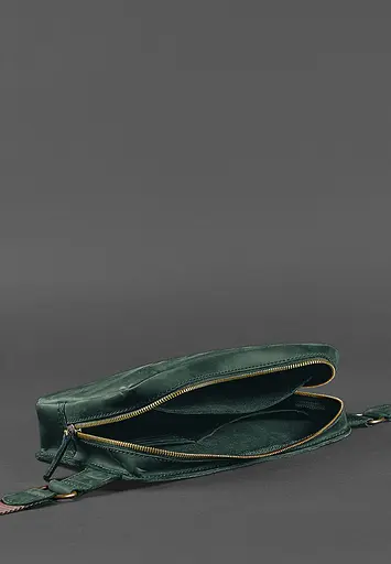 Шкіряна поясна сумка Dropbag Maxi зелена - фото 7