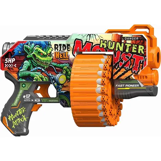 Игрушечный детский пистолет автомат. бораб. на батарь. с мягк. наб. Охотник на монстров(24 шт.)(30,5х19см) - фото 1