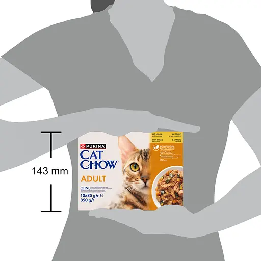 Влажный корм для взрослых кошек Purina Cat Chow Adult с курицей и цуккини 85 г х 10 шт. - фото 3