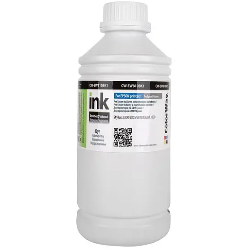 Чорнило ColorWay Epson L800/L805/L810/L850/L1800, Black, 1 л (CW-EW810BK1)