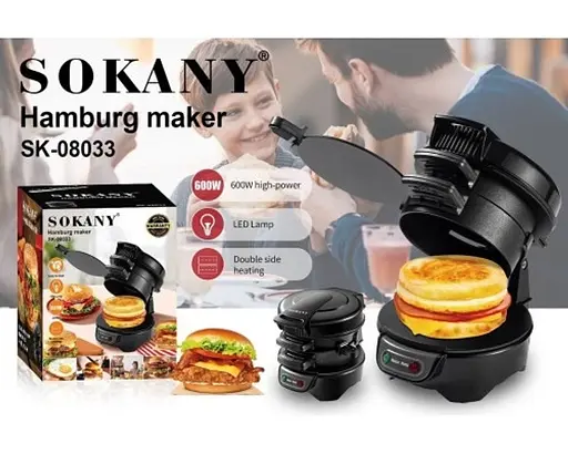 Бургерниця Sokany SK-08033, 600 Вт Чорний - фото 4