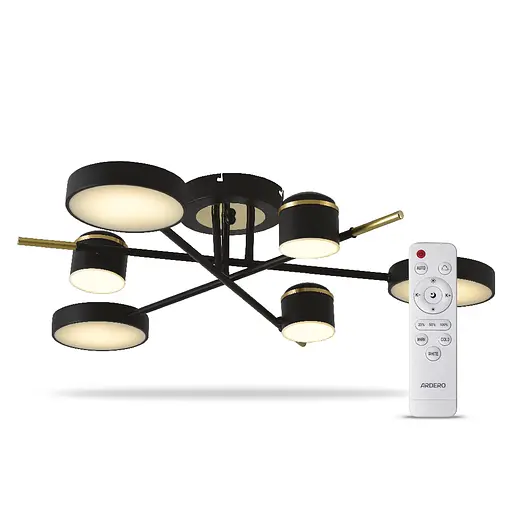 Светодиодная люстра Ardero AL6122ARD STORIA 45Вт черный золото - фото 1