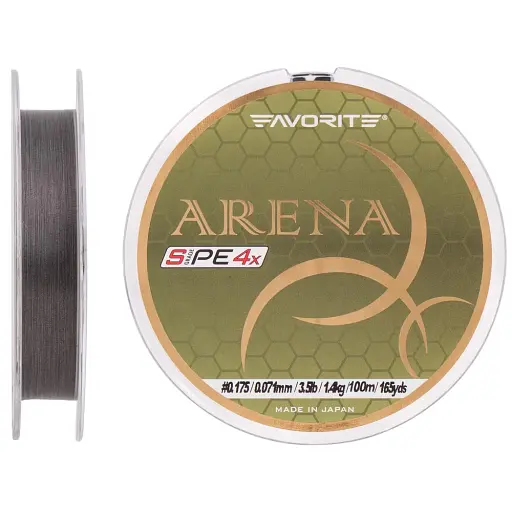 Шнур Favorite Arena PE 100 м (silver gray) 0.175/0.071 3.5 мм lb/1.4 кг