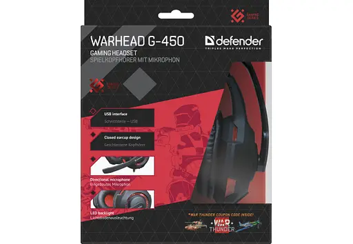 Гарнитура Warhead G-450 Red-Black Defender teh0027101 - фото 8