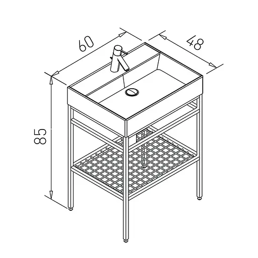 Тумба з умивальником Volle Leon 60 см 1911.006004 Білий - фото 2