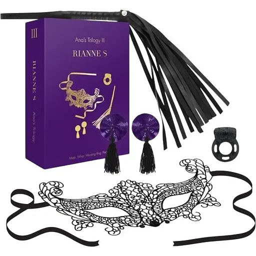 Подарочный набор Rianne S Ana&#39;s Trilogy Set III: эрекционное кольцо, ажурная маска, пестис, плеть