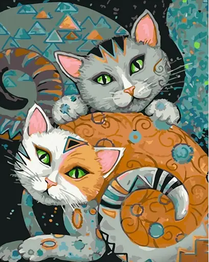 Набір для розпису по номерах Хитрі коти, Strateg, 30x40 см, SS6786