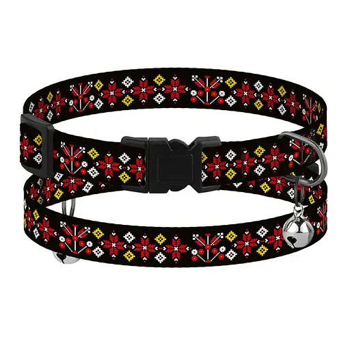 Нашийник для котів Барксі Urban патріотичний Вишиванка чорна