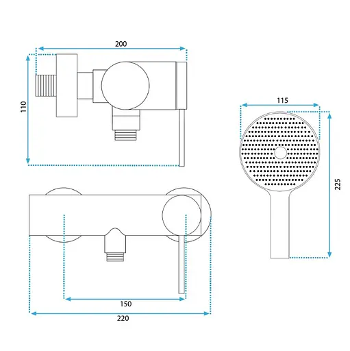 Смеситель для душа Rea Foss brushed gold REA-B5113 Золотой - фото 5