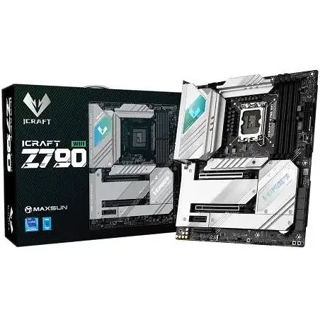 Материнская плата Maxsun LGA1700, iCraft Z790 WIFI, Z790, 4xDDR5, Int.Video(CPU), 4xSATA3, 1xPCI-E 16x 5.0, 2xPCI-E 4x 3.0, 4xM.2 4.0, 1xPCI-E 1x, 2xRTL8125B, 4xUSB3.2/4xUSB2.0, 1xType-C, DP/HDMI, WIFI AX211, 20 фаз, отладка, ARGB, ATX (MS-iCraft Z790 WIFI) - фото 2