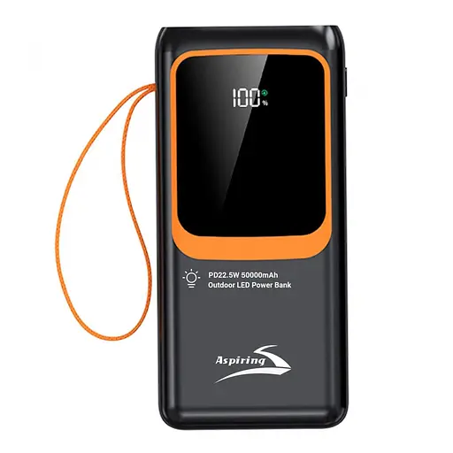 Павербанк Aspiring Black-orange 50 000 mAh / 22.5 Вт (PB-L50) - фото 4