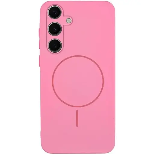 Чохол Lakshmi Silicone Cover Full Camera (AA) with MagFit для Samsung Galaxy S24 FE Рожевий/Light pink - фото 1