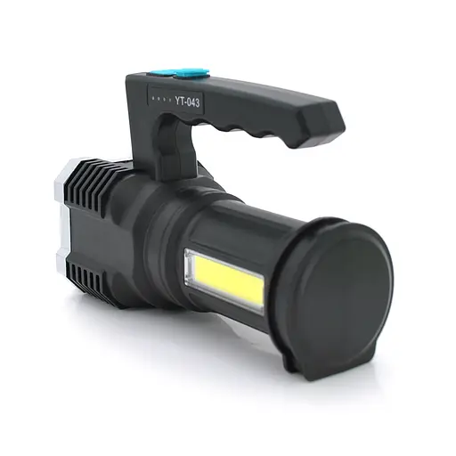 Ліхтар пошуковий Portable Lamp YT-81043, 4LED T6+COB, 5W, 3+1 режим, 1200mah, Black, IP40, USB кабель, 140х70х90мм, BOX - фото 2