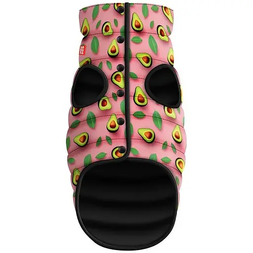 Курточка для собак Waudog Clothes рисунок "Авокадо на розовом", M40, В 63-67 см, С 39-43 см