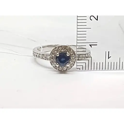 Золоте кільце Геліос з діамантами і сапфіром. Артикул 130806/1 18,5 - фото 4