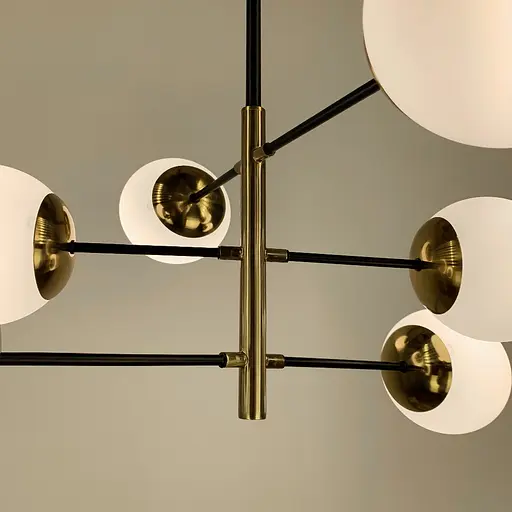 Люстра на 6 плафонів із латунною фурнітурою Line.F YG 8132-6 - фото 3