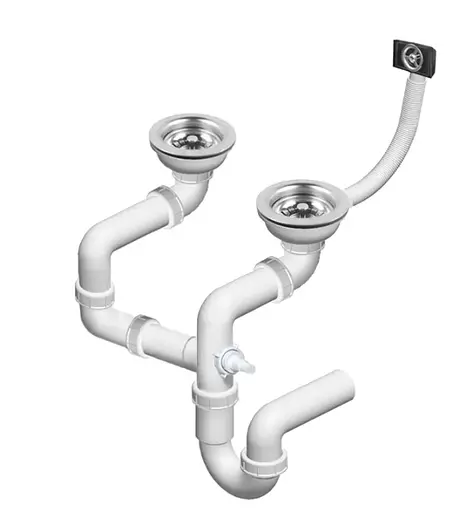 Кухонна мийка гранітна Rea Caddy подвійна black ZLE-00132, Чорний - фото 5