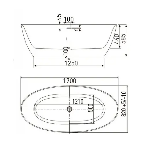 Ванна акриловая Volle 12-22-810 - фото 2