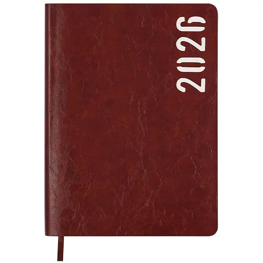 Щоденник датований Buromax Mind 2026 A5 штучна шкіра коричневий (BM.21152-25)