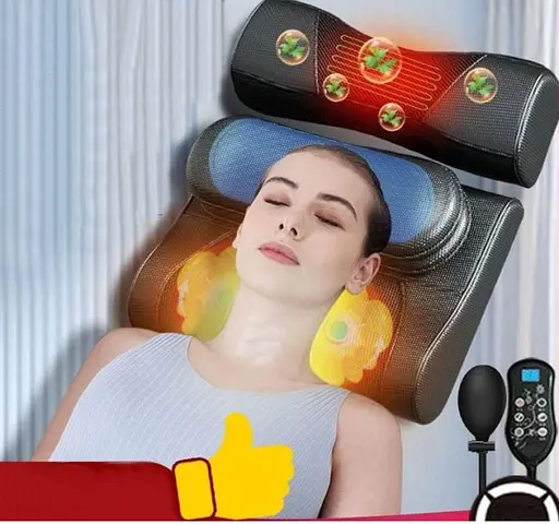 Подушка массажная роликовая Faercon F1-40 для шеи с подогревом и помпой (Черный) - фото 9