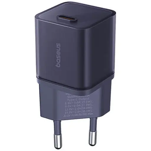 Зарядный адаптер блок Baseus GaN 5S Fast Charger 30 W P10162504523-00 фиолетовый - фото 7