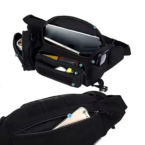 Тактична сумка бананка на пояс (Чорна) - фото 3