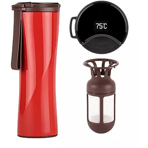 Термокружка Xiaomi Kiss Kiss Fish MOKA Smart Coffee Tumbler Red 430 мл (S-U45CR)