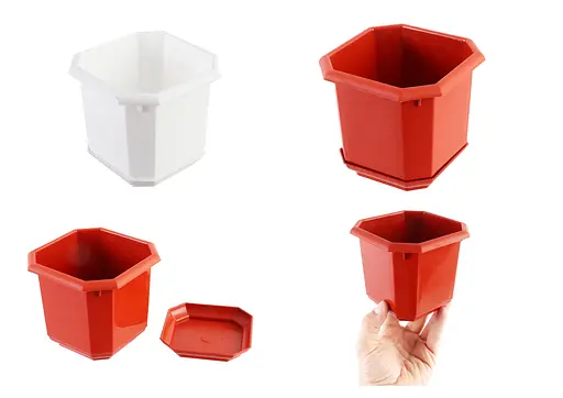 Горщик для квітів восьмигранний 9,5×9,5 см, 2 шт в упаковці - фото 1