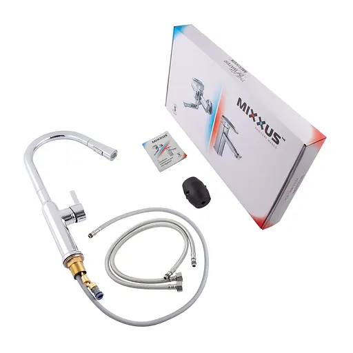 Смеситель для кухни с выдвижным изливом Mixxus Premium PULL 014 MI6958 Хром - фото 2