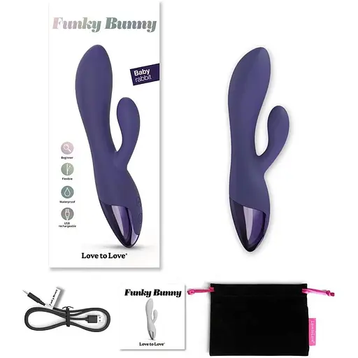 Вібратор-кролик Love To Love Funky Bunny Midnight Indigo: Грайлива подвійна стимуляція Індіго - фото 6