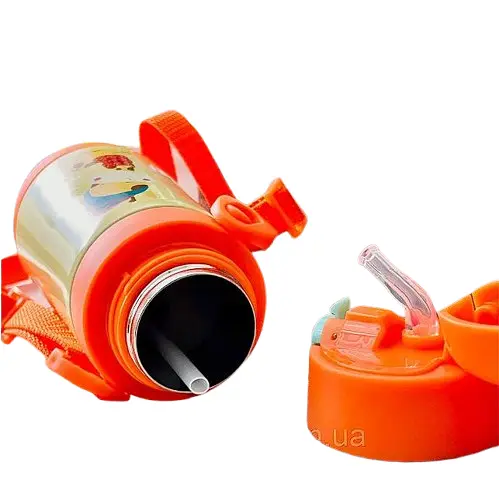 Термос-поїлка Stenson MT-2090-50 дитяча з трубочкою 350мл Жовтий - фото 2