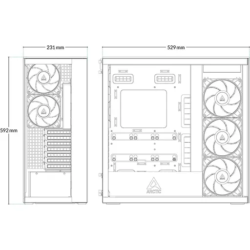 Корпус Arctic Xtender VG White (ACPCC00017A) [143245] - фото 9