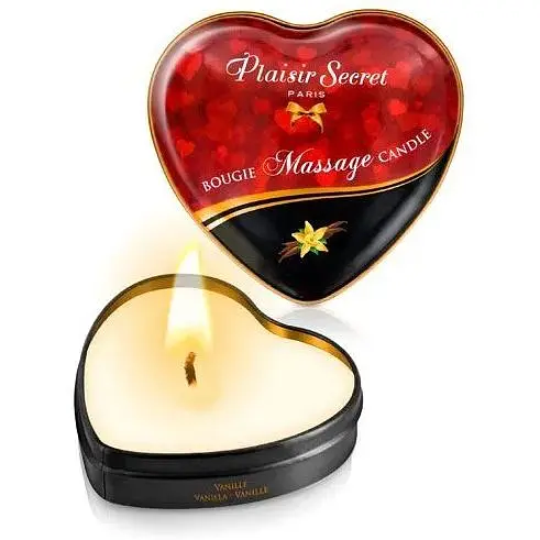 Массажная свеча-сердце Plaisirs Secrets Vanilla (35 мл)