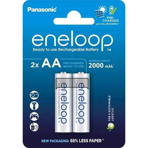 Акумулятор Panasonic Eneloop NI-MH AA 2000 мАг, 2 шт. (BK-3MCDE/2CP) - фото 1