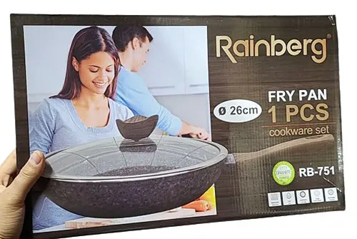 Универсальная сковорода Rainberg RB-751 с антипригарным мраморным покрытием 26 см с крышкой - фото 8