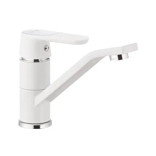 Змішувач для умивальника Mixxus Premium Tiger 555 гайка MI0574 Білий матовий - фото 1