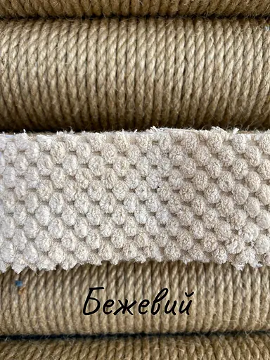 Когтеточка с лежанкой на широком столбике 85*40*40 см Бежевый - фото 2