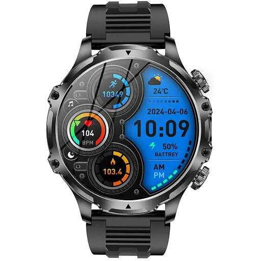 Смарт-часы Uwatch Smart Turbo Power Rubber 2 ремешки черный (3256) - фото 6