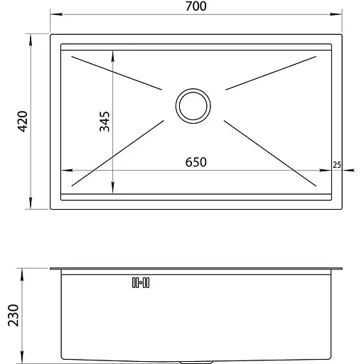 Комплект мийки на кухню та змішувача Nett з нержавіючої сталі NS-7042 - фото 8
