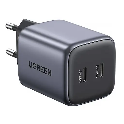 Зарядний пристрій 2xUSB 45W 2xUSB-C Gan PD 25W+20W, CD294 Ugreen Сірий - фото 2