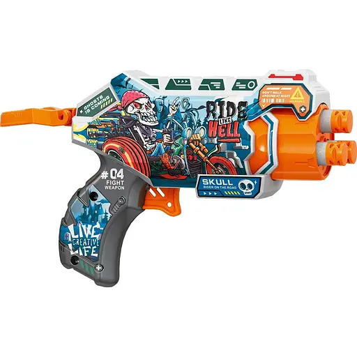 Игрушечный детский пистолет мех. с барабаном и мягким. патронами (4 шт.) (Ride Well) (15 х 11см) - фото 1