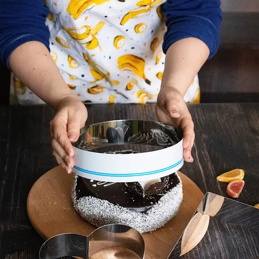 Набір металевих форм для складання тортів десертів та формування салатів та закусок 20х20 см H 5 см, Master Class Сріблястий 85792 - фото 3