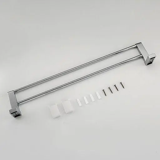 Тримач для рушника Frap F1809 з 2-ма накладками 600 мм білий/хром Хром - фото 4