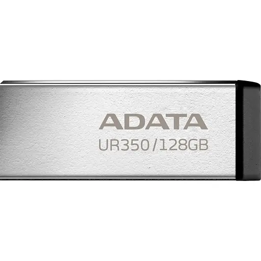 Юсб флэш-накопитель металлический A-DATA UR 350 128Gb USB 3.2 серебристо-черный - фото 2