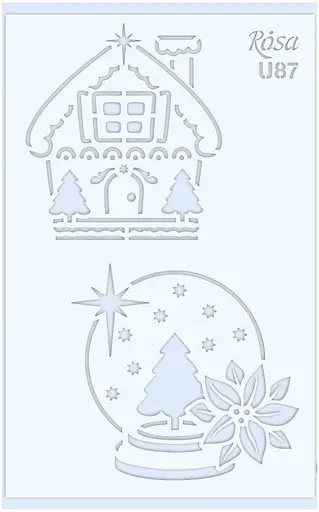 Трафарет многоразовый универсальный №U87 Зима 13×20см прозрачный 0,5мм Rosa Talent