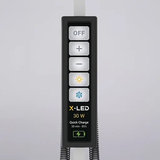 Настільна світлодіодна LED лампа з функцією роботи від Power Bank X-LED 30Вт біла - фото 6