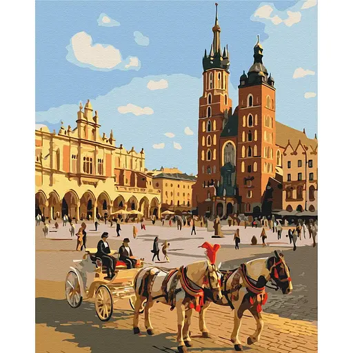 Картина за номерами на підрамнику Brushme Біля Маріатцького костелу - фото 1