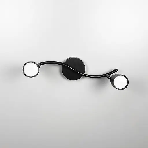 Чорний світильник із 2-ма регульованими плафонами | Арт. 52039/2 BK | Line F - фото 6