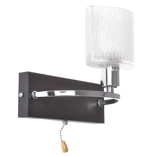 Бра Brille BR-594W/1 настінне накладне з вимикачем класичне E14 CH+W